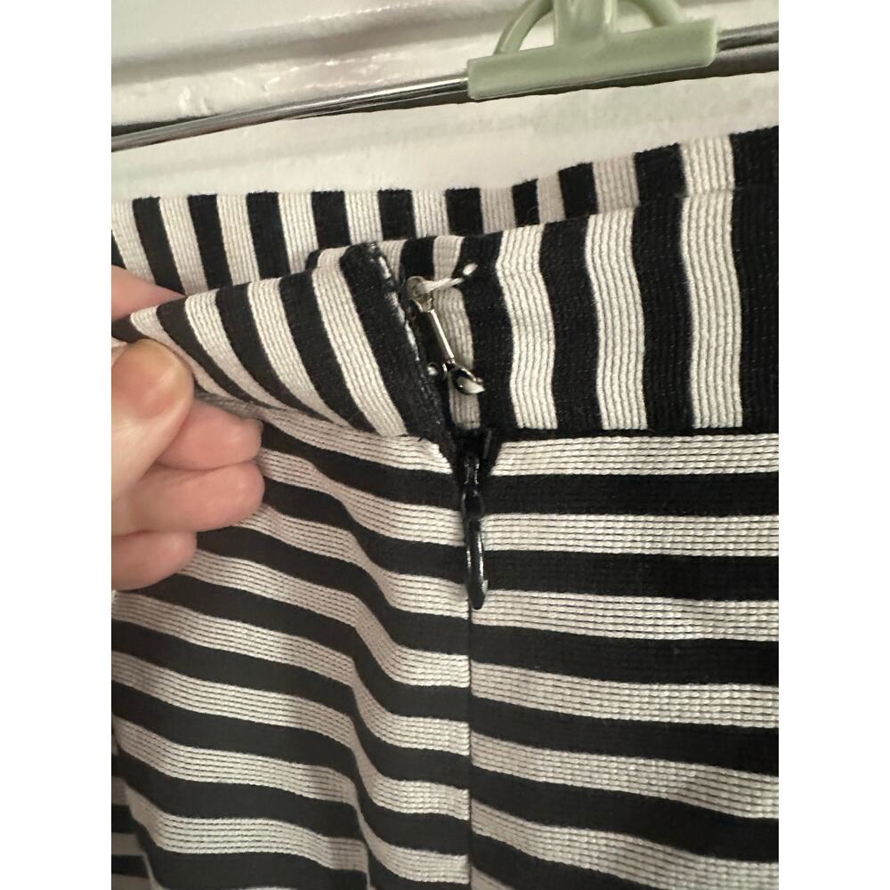 DONNA VINCI Black White Striped Church Suit Skirt Jacket Set Rhinestone Trim 14 - Picture 8 of 10